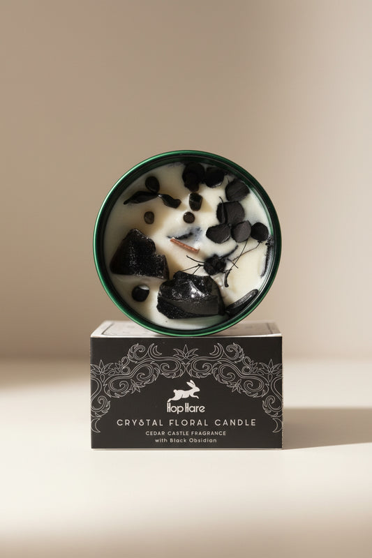 Hop Hare Crystal Magic Flower Candle - The Knight of Swords