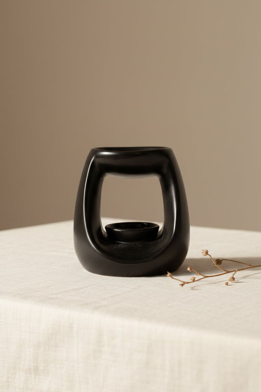 Ceramic Zen Oil Burner - Large Oval Pebble