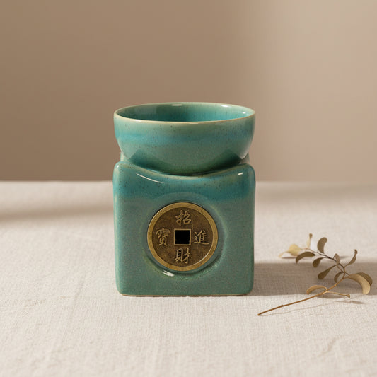 Lucky Coin Large Oil Burner - Jade