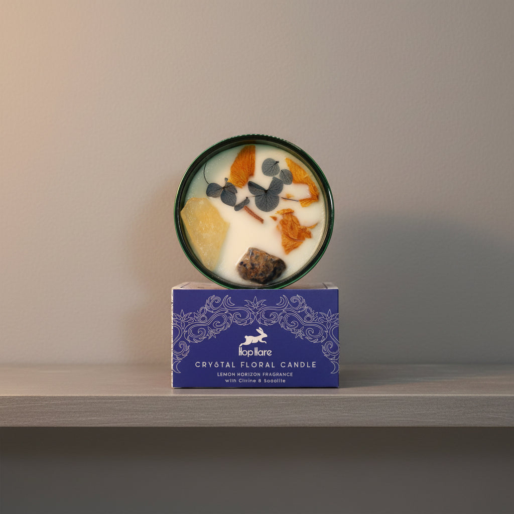 Hop Hare Crystal Magic Flower Candle - The Sun