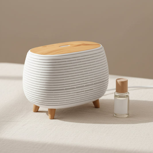 Futuristic Ribbed Aroma Diffuser with Colour-Changing Light