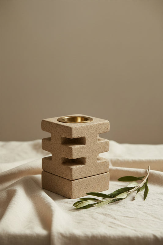 Stone Oil Burner - Abstract Cuts