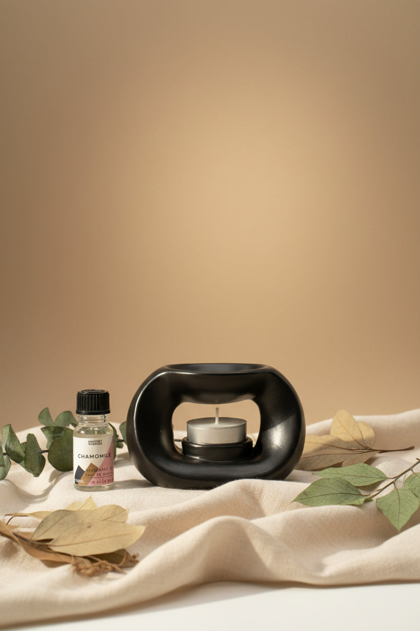 Ceramic Zen Oil Burner - Oval Pebble